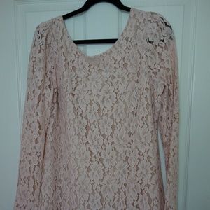 Calvi Klein rose cream lace midi dress
